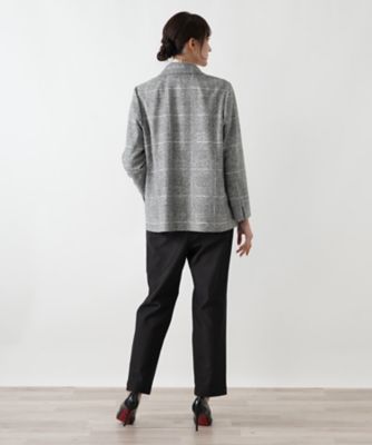 チェック柄テーラードジャケット【Leilian WHITE