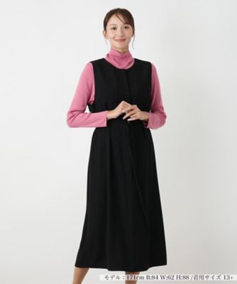 【送料無料】Leilian plus house (Women/大きいサイズ)/レリアン プラスハウス ノースリーブワンピース 99クロ スカート【三越伊勢丹/公式】