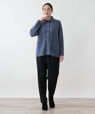 レリアン セーター トップス タートルネック ケーブルニット 大きいサイズ 日本製 レディース 13+サイズ ブラック Leilian Leilian（レリアン） セーター トップス タートルネック ケーブル