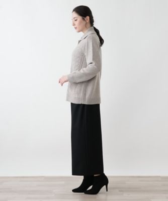 店頭人気】タートルネックケーブルニットカーディガン | Leilian plus