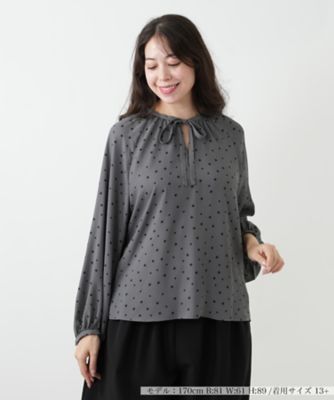 ＜Leilian plus house (Women/大きいサイズ)＞星柄プリントリボンブラウス【ＮＥＭＩＫＡ】