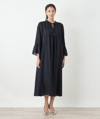 キーネックフレアスリーブワンピース【BOURGE】 | Leilian plus