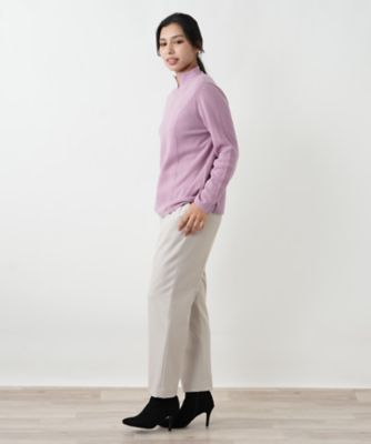 編み柄スタンドネックセーター【Leilian WHITE LABEL