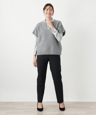 キーネックニットベスト【Leilian WHITE LABEL