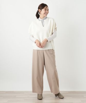 キーネックニットベスト【Leilian WHITE LABEL