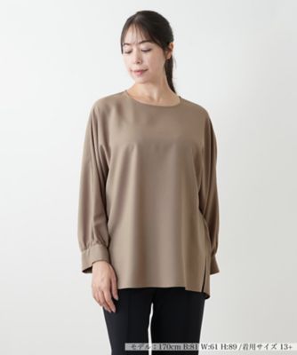 I864 XL 13+ レリアンプラスハウス 襟リボン ロングワンピ レディース I864 XL 13+ レリアンプラスハウス 襟リボン ロングワンピ