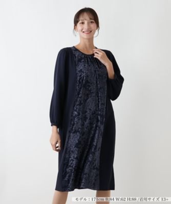 店舗人気】異素材切り替えワンピース【セレモニー】【Leilian