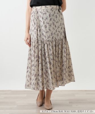 ＜Leilian plus house (Women/大きいサイズ)＞フラワー柄ロングスカート【ＢＯＵＲＧＥ】