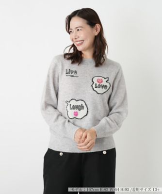 【送料無料】Leilian plus house (Women/大きいサイズ)/レリアン プラスハウス ロゴカシミヤニットプルオーバー 93ライトグレー トップス【三越伊勢丹/公式】