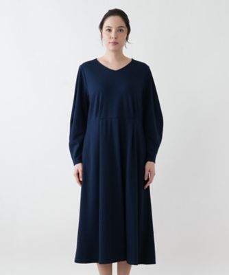 Vネックフレアワンピース【BOURGE】 | Leilian plus house