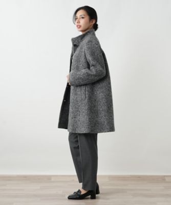 新品♡importラインボタンスタンドカラーコート 組曲（KUMIKYOKU） コート アウター スタンドカラーシャギー コート