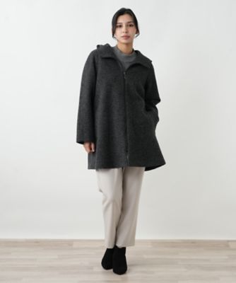 キャラオクルス レリアン フーデットコート ウール グレー サイズ9