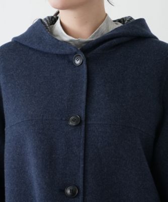 店舗人気】フーデッドAラインコート【Leilian WHITE