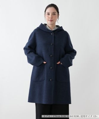 ＜Leilian plus house (Women/大きいサイズ)＞フーデッドＡラインコート【Ｌｅｉｌｉａｎ　ＷＨＩＴＥ　ＬＡＢＥＬ】