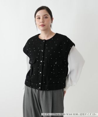 【送料無料】Leilian plus house (Women/大きいサイズ)/レリアン プラスハウス ベスト 99クロ 衣料品【三越伊勢丹/公式】