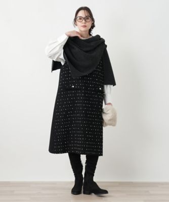 店舗人気】ドットツイードジャンパースカート【セレモニー