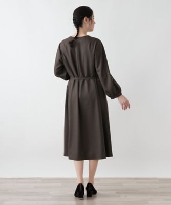 ウエストリボンベルト付きワンピース【Leilian WHITE