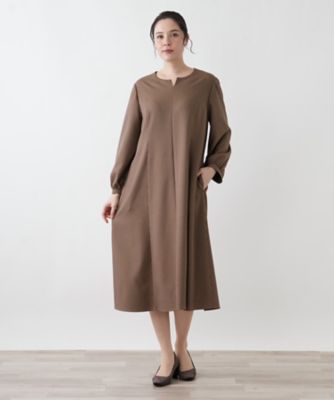 ウエストリボンベルト付きワンピース【Leilian WHITE