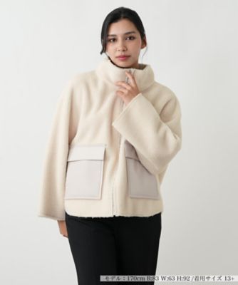 ＜Leilian plus house (Women/大きいサイズ)＞異素材ポケットボアコート【ＮＥＭＩＫＡ】