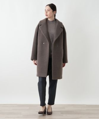 ★タイムセール★NEMIKA レリアン　ダブルフーディーコート　グレー　11号 ブークレミドルコート【NEMIKA】 | Leilian plus house