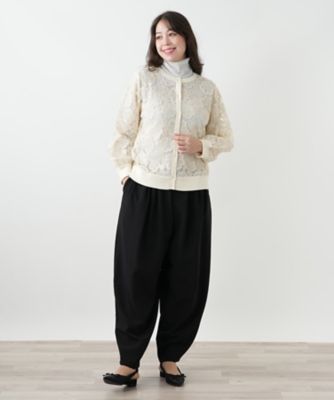 330t*新品 大きいサイズ レリアン NEMIKA レースボーダーカットソー. レース切替カーディガン【NEMIKA】 | Leilian plus house