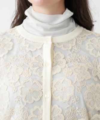 NEMIKA レリアンプラスハウス　後ろ切替えボーダーカーディガン　ブラック NEMIKA レリアンプラスハウス 後ろ切替えボーダーカーディガン