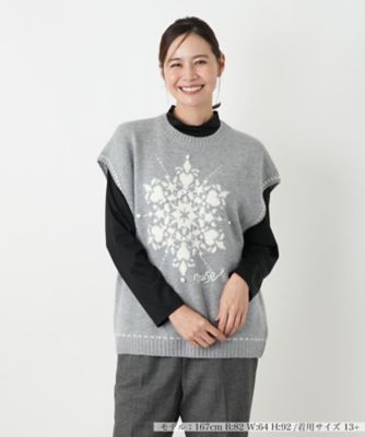 ＜Leilian plus house (Women/大きいサイズ)＞ベスト【ＭＵＳＥ　ＢＹ　ＲＯＣＨＡＳ　Ｐｒｅｍｉｅｒｅ】