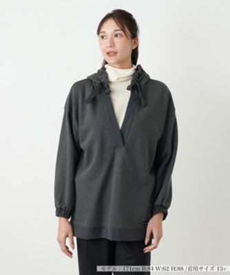 ＜Leilian plus house (Women/大きいサイズ)＞【ウォッシャブル】フーディートレーナー【ＭＵＳＥ　ＢＹ　ＲＯＣＨＡＳ　Ｐｒｅｍｉｅｒｅ】