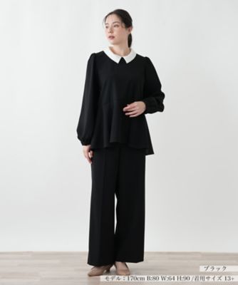 【送料無料】Leilian plus house (Women/大きいサイズ)/レリアン プラスハウス パンツスーツ 99クロ 【三越伊勢丹/公式】