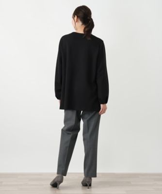 店舗人気】パール調ボタンチュニックブラウス【Leilian