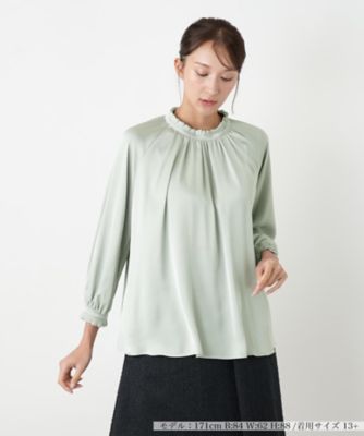 ＜Leilian plus house (Women/大きいサイズ)＞【ウォッシャブル】ブラウス【ＢＯＵＲＧＥ】【セレモニー】