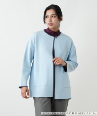 リバーシブル配色ラインカーディガン | Leilian plus house (Women