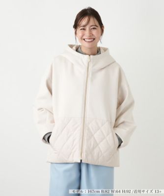 ＜Leilian plus house (Women/大きいサイズ)＞キルト切り替えフードコート【ＮＥＭＩＫＡ】