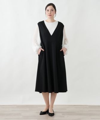 フレアストレッチジャンパースカート | Leilian plus house (Women
