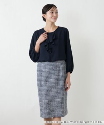 ＜Leilian plus house (Women/大きいサイズ)＞切替ワンピース【２６年１月カタログ】