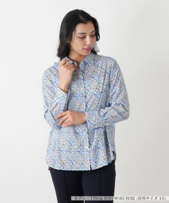 ＜Leilian plus house (Women/大きいサイズ)＞点描画風シャツブラウス【Ｌｅｉｌｉａｎ　ＷＨＩＴＥ　ＬＡＢＥＬ】