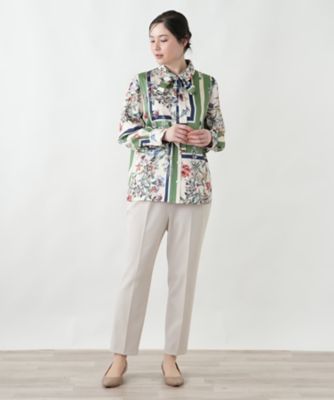 店舗人気】スカーフ柄ブラウス | Leilian plus house (Women/大きい 