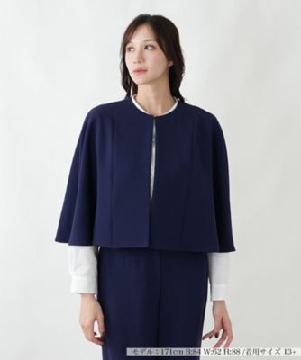 ＜Leilian plus house (Women/大きいサイズ)＞ノーカラーケープジャケット【ＢＯＵＲＧＥ】