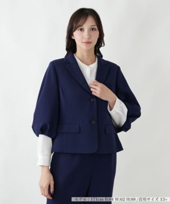 ＜Leilian plus house (Women/大きいサイズ)＞ボリュームスリーブジャケット【ＢＯＵＲＧＥ】