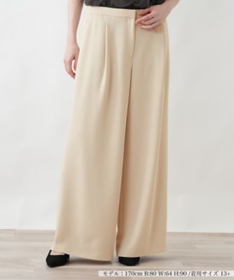 ＜Leilian plus house (Women/大きいサイズ)＞フロントタックワイドパンツ【ＢＯＵＲＧＥ】