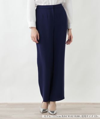 ＜Leilian plus house (Women/大きいサイズ)＞センタープレスワイドパンツ【ＢＯＵＲＧＥ】