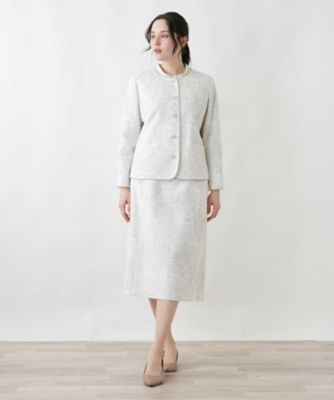 ツイード調ノーカラージャケット【BOURGE】 | Leilian plus