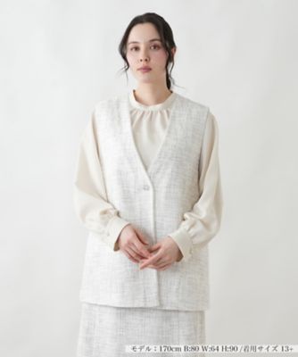 ＜Leilian plus house (Women/大きいサイズ)＞ベスト【ＢＯＵＲＧＥ】