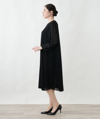 店舗人気】サイドプリーツワンピース【Leilian WHITE