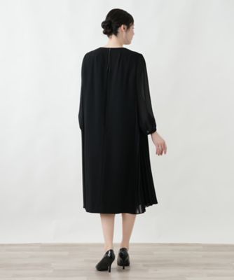 Leilian★　レリアン　ワンピース　大きいサイズ13号　プリーツ　異素材 店舗人気】サイドプリーツワンピース【Leilian WHITE