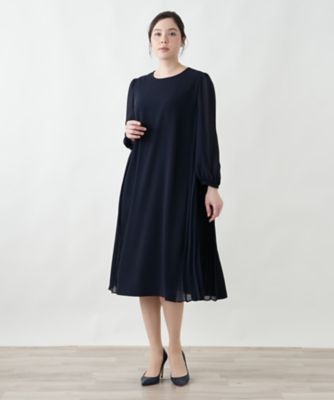 店舗人気】サイドプリーツワンピース【Leilian WHITE