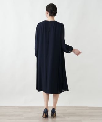 店舗人気】サイドプリーツワンピース【Leilian WHITE