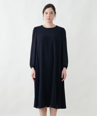 美品 Leilian プリーツデザインワンピース サイドプリーツワンピース【大妻女子大学コラボ商品】 | Leilian plus