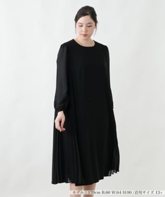 美品 Leilian プリーツデザインワンピース 店舗人気】サイドプリーツワンピース【Leilian WHITE