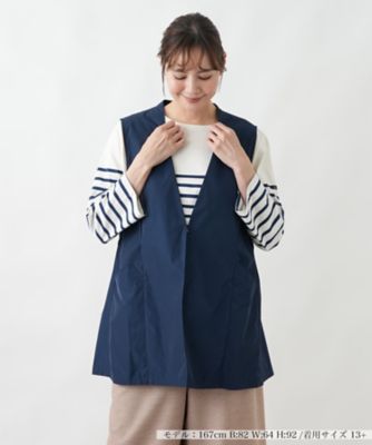 ＜Leilian plus house (Women/大きいサイズ)＞バックギャザーチュニックベスト【Ｌｅｉｌｉａｎ　ＷＨＩＴＥ　ＬＡＢＥＬ】